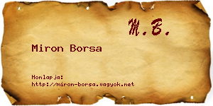 Miron Borsa névjegykártya